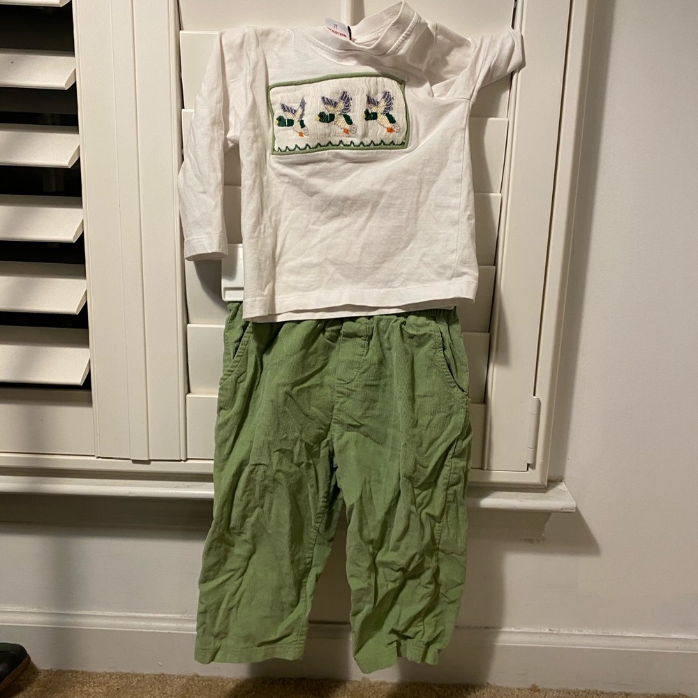 Boys Toddler Mallard Smocked Pants Set